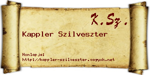 Kappler Szilveszter névjegykártya